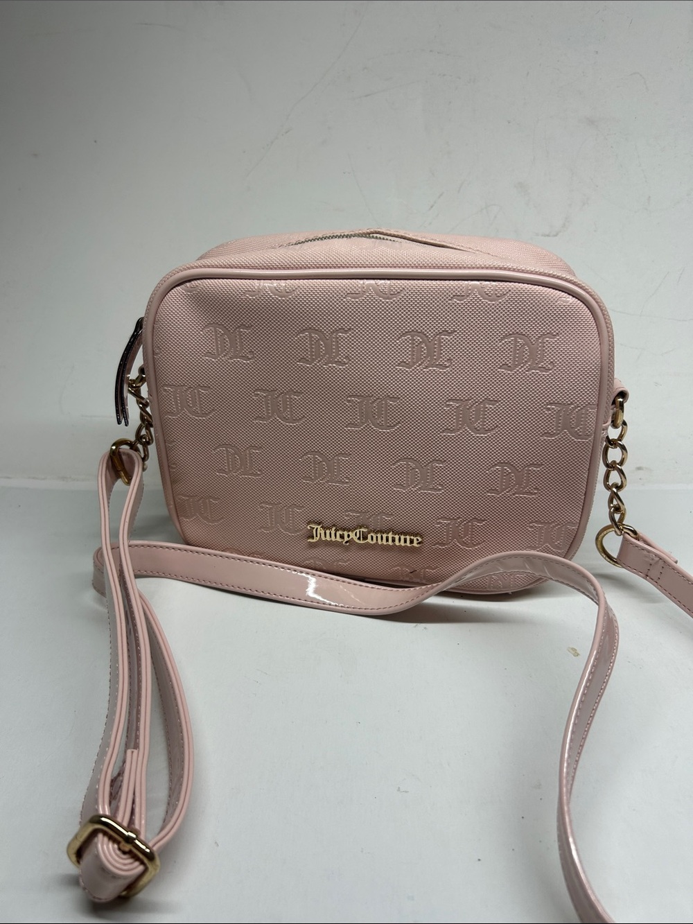 Juicy Couture Pale Pink Embossed Logo Crossbody Bag